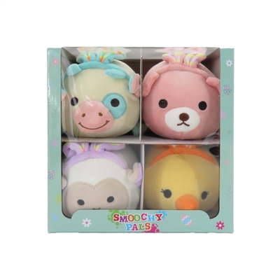 6" 4PCS EASTER ANIMALS WEARING BUNNY EAR WITH DISPLAY BOX <b class='icon-new-product'></b>