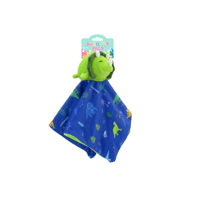 13"X13" BABY SECURITY BLANKET-GREEN DINO