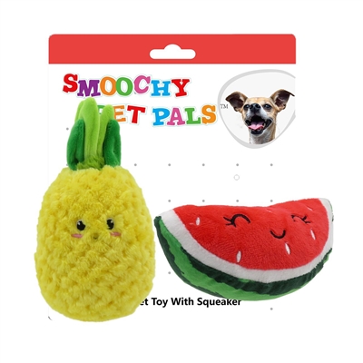 5" PINEAPPLE PET PLUSH TOY INCLUDING CRINKLE PAPER AND SQUEAKER WITH BACK CARD