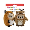 "5"" 2 PACK  COSTUME HEDGEHOG/OWL SMOOCHY PET PALS TOY WITH SQUEAKER & CRINKLE PAPER WITH CARD"