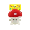 "5"" RED MASHROOM PLUSH PET TOY       INCLUDING CRINKLE PAPER AND SQUEAKER WITH BACK CARD"