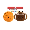 "5"" 2 PACK BASKETBALL/RUGBY PLUSH PET TOY   INCLUDING CRINKLE PAPER AND SQUEAKER WITH  HEADER CARD"