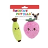 "5"" 2 PACK BANANA/STRABERRY PLUSH PET TOY   INCLUDING CRINKLE PAPER AND SQUEAKER WITH  HEADER CARD"