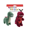 "7"" 2 PACK DINO PLUSH PET TOY   INCLUDING CRINKLE PAPER AND SQUEAKER WITH  HEADER CARD"