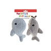 "5"" 2 PACK DOLPHIN/SHARK PLUSH PET TOY   INCLUDING CRINKLE PAPER AND SQUEAKER WITH  HEADER CARD"
