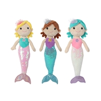 20" CORAL MERMAID SEQUIN DOLL (3)