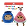 "5"" 2 PACK  BLUEBERRY AND WATERMELON PLUSH PET TOY  INCLUDING CRINKLE PAPER AND SQUEAKER WITH BACK CARD"