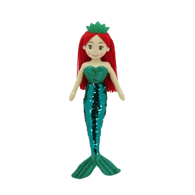 18" EMERALD MERMAID W/REVERSIBLE SEQUIN TAIL (1)