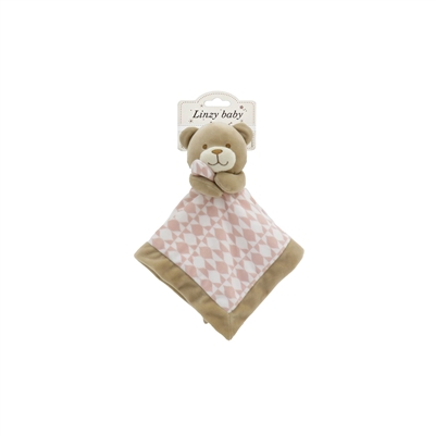 12.5" x 12.5"  SNUGGLY SUPER SOFT SECURITY BLANKET BEAR