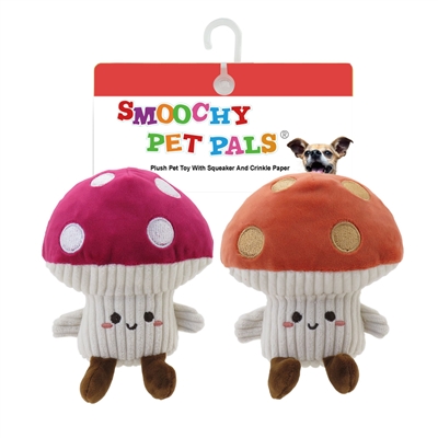 5â€ 2-PACK PURPLE/ORANGE MUSHROOMS PET TOY