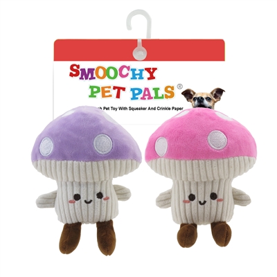 5" 2-PACK PURPLE/PINK MUSHROOMS PET TOY