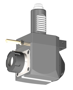 VDI 30, Angular Tool Holder, Sauter DIN 5480 Coupling, With Internal Cooling, Inverted Rotation - Left/55, ER25