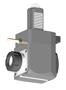 VDI 40, Angular Tool Holder, Sauter DIN 5480 Coupling, No Internal Cooling, Inverted Rotation - Left/80, ER32