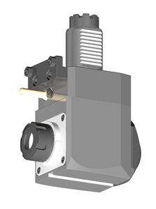 VDI 40, Angular Tool Holder, TOEM Coupling, With Internal Cooling, ER25