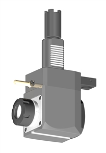 VDI 40, Angular Tool Holder, Haas Coupling, No Internal Cooling, Inverted Rotation Direction - 80/117.55, ER32