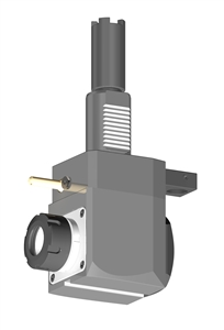 VDI 40, Angular Tool Holder, Haas Coupling, No Internal Cooling, Inverted Rotation Direction - 80/130.25, ER32