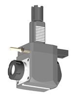 VDI 40, Angular Tool Holder, Haas Coupling, With Internal Cooling, Inverted Rotation Direction - 69/104.85, ER32