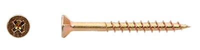 Muro - Wood Screws, Coil, 8 x 1-3/4" Coarse Thread, Flat Head, Phillips Drive, Yellow Zinc