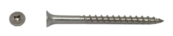 Muro - Stainless Steel Screws, 8 x 1 1/8", Coarse Thread, Bugle Head, #2 Square Drive, 305 Stainless Steel
