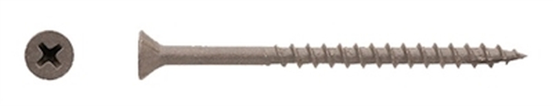Muro - Exterior Screws, 8 x 2 1/2" Coarse Thread, Flat Head, #2 Phillips Drive, Ceramic Coated Gray