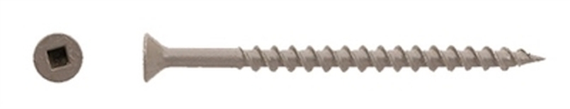 Muro - Exterior Screws, 8 x 2 1/2" Twin Fast Thread, Flat Head, #2 Square Drive, Shieldguard Coated Gray
