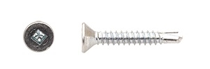 Muro - Self Drilling Screws, Wood to Metal, 8 x 1 1/4" Fine Thread, Flat Head, #2 Square Drive, Bright Zinc