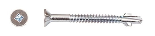 Muro - Super Wing Self Drilling Screws, Wood to Steel,  Aluminum, M5/#12 x 37mm (1 1/2") Self Tapping Thread, #2 Square, Bright Zinc, 5/8" Wood to Steel or Aluminum