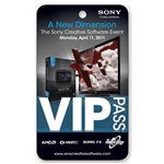 Lenticular event pass press Admission Pass VIP with television airplane flying, depth flip