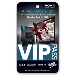 Lenticular event pass press Admission Pass VIP with television airplane flying, depth flip