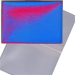 Lenticular business card holder, red and blue gradient, color changing