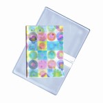 Lenticular business card holder with cute flowers and circles, flip with