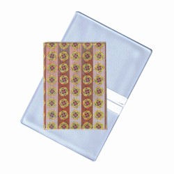 Lenticular business card holder with gold and silver circles and stripes, color changing animation