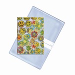 Lenticular business card holder with cute yellow flowers and happy faces, flip with