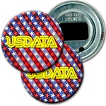 Lenticular bottle opener with USA flag stars and stripes, color changing flip