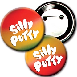 Lenticular button with rainbow, color changing with