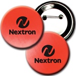 Lenticular 3" in diameter button with red and white gradient, color changing