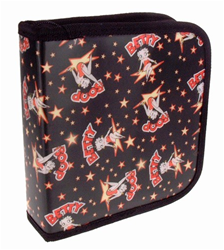 Lenticular CD case with custom design, Betty Boop with stars and black background, flip