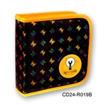 Lenticular CD case with yellow, red, and green butterflies on a black background, color changing flip