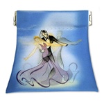 Lenticular coin purse with custom design, Cinderella dancing with a blue background, flip