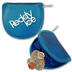 Lenticular coin purse with dark blue and light blue, color changing