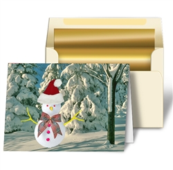 Lenticular Christmas Card, Snowman wearing Santa's Hat - Lantor, Ltd.