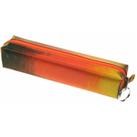 Lenticular pencil case with brown, yellow, and orange, color changing with