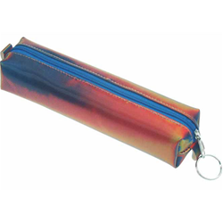 Lenticular pencil case with red, yellow, blue, and green, color changing