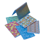 Lenticular credit card ID holder with custom design, various color changing patterns and gradients