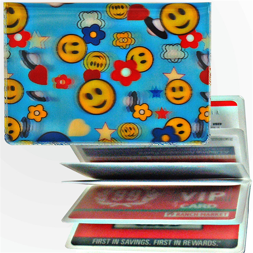 Lenticular Card Holder - happy faces, stars & flowers | Lantor, Ltd.