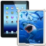 Lenticular iPad Skin for iPad 2 and iPad 3, white, with Shark Image Lantor Ltd