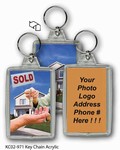 Lenticular acrylic key chain with real estate Images