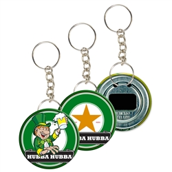 Lenticular key chain bottle opener with custom design, flip