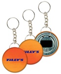 Lenticular keychain bottle opener with yellow and orange gradient, color changing with