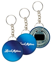 Lenticular key chain bottle opener with dark blue and light blue, color changing